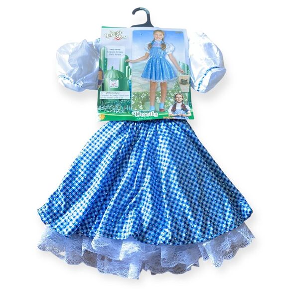 RUBIES Kids Dorothy Halloween Costume Wizard Of Oz Size 8-10 Dress Hair Bows NEW - Picture 2 of 8